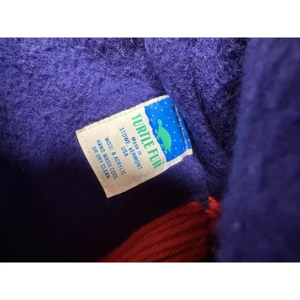 VTG Turtle Fur Kids Dinosaurs Poppy Gall Beanie Ski Hat Wool Knit Fleece Lining